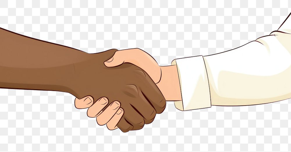 PNG Hand shake handshake cartoon line. AI generated Image by rawpixel.
