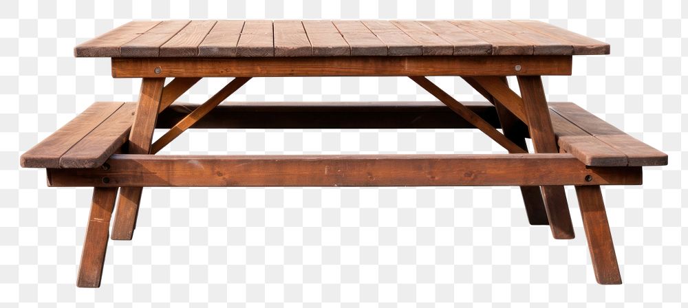 PNG Picnic table furniture bench wood.