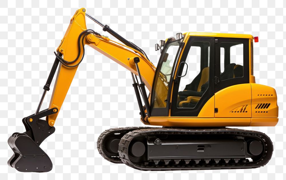 PNG Wheeled excavator  white background construction.