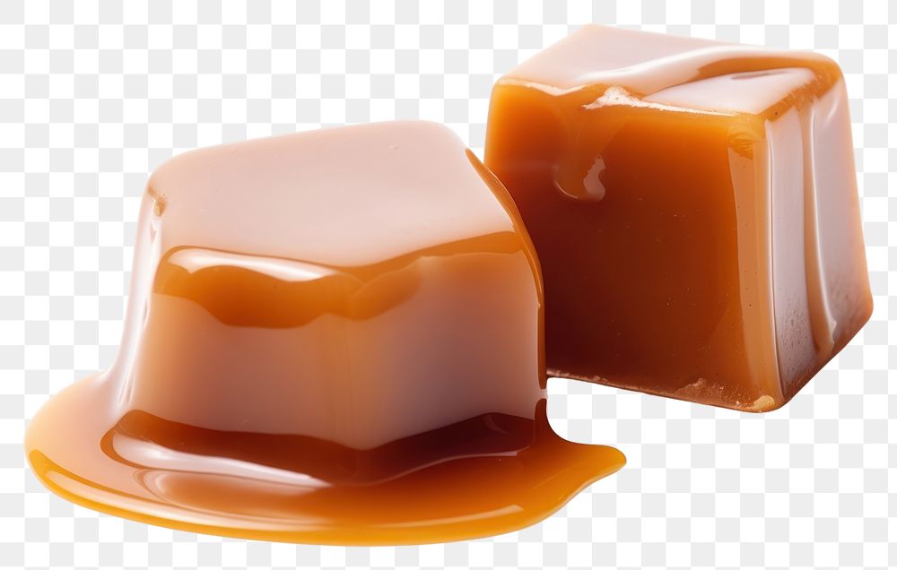 PNG  Caramel candy and caramel sauce dessert food white background. AI generated Image by rawpixel.