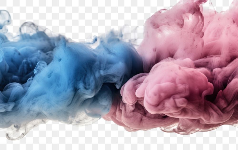 PNG Colorful blue and pink smoke clouds in muted tones backgrounds white background creativity. AI generated Image by…