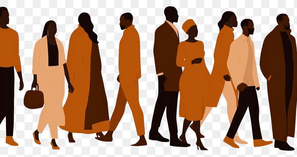 PNG People illustration silhouette walking adult. AI generated Image by rawpixel.