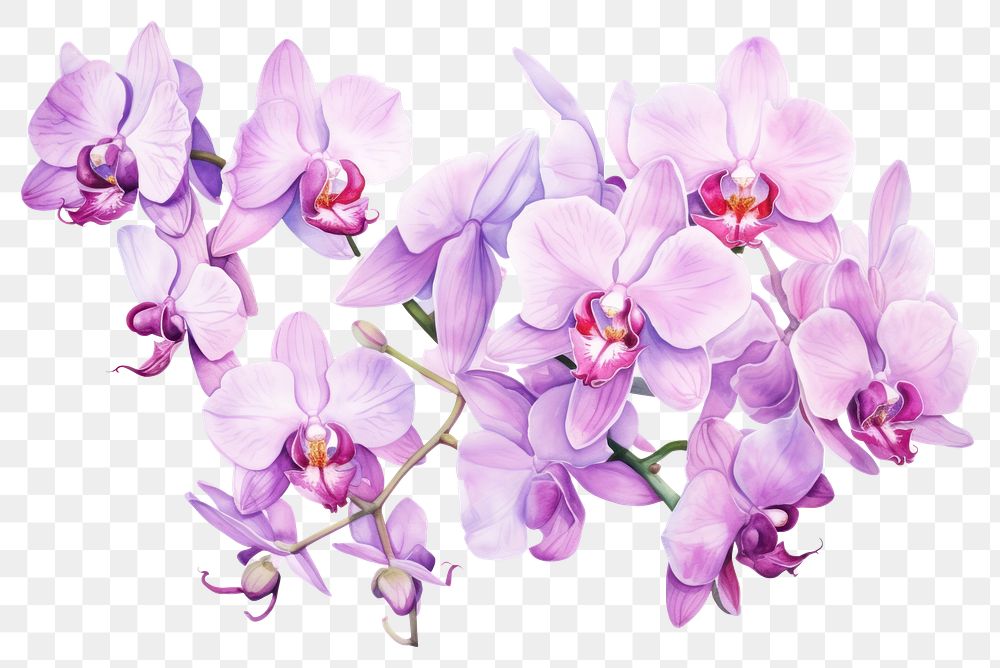 PNG  Orchid flower blossom plant inflorescence. AI generated Image by rawpixel.