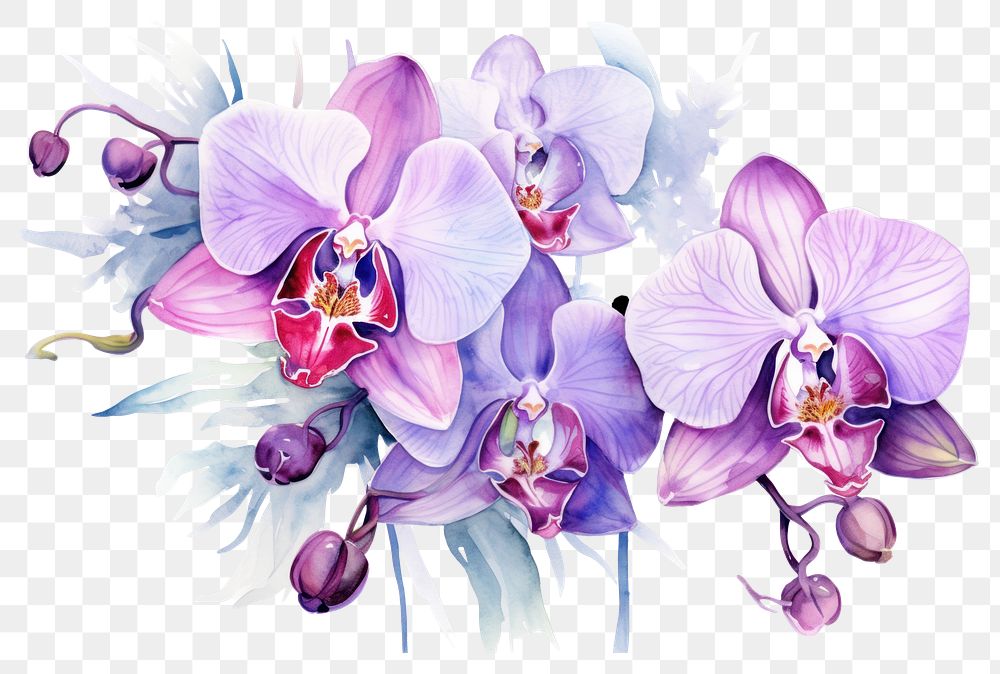 PNG Orchid flower plant inflorescence creativity. AI generated Image by rawpixel.