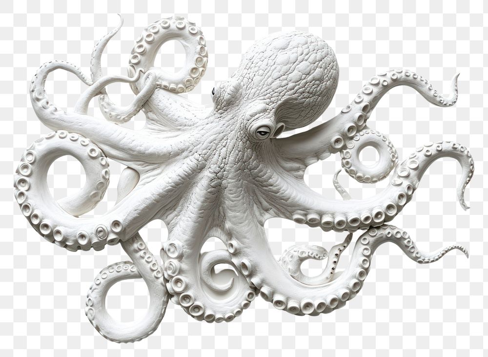 PNG Bas-relief octopus sculpture texture animal invertebrate accessories.