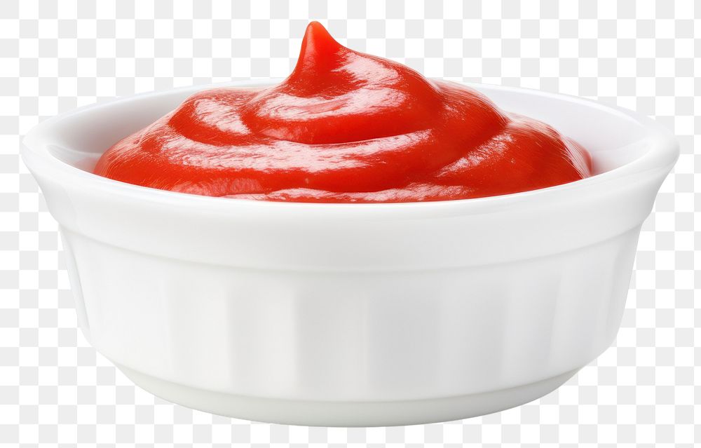 PNG Delicious ketchup food bowl white background.
