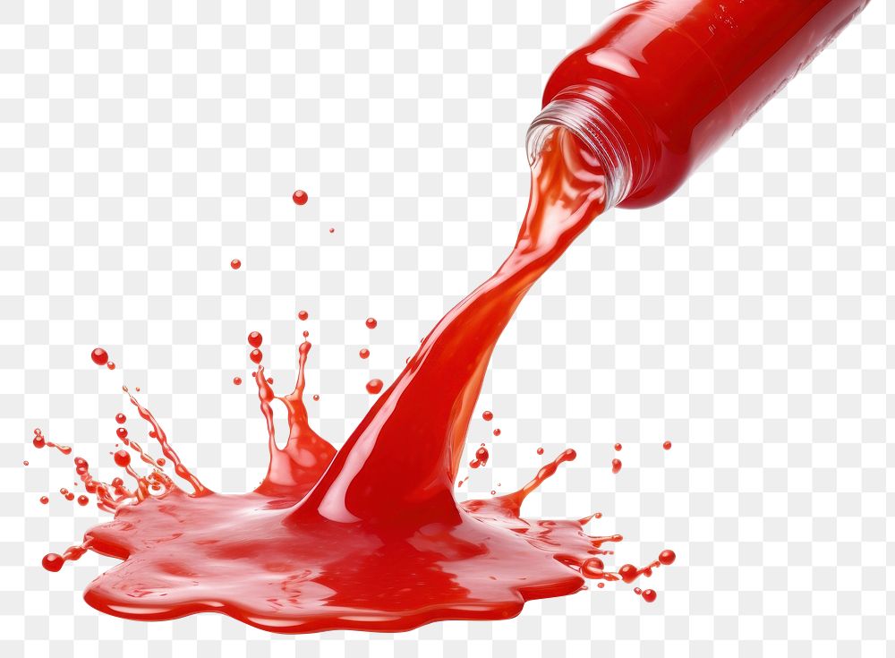 PNG Ketchup sauce falling ketchup bottle white background.