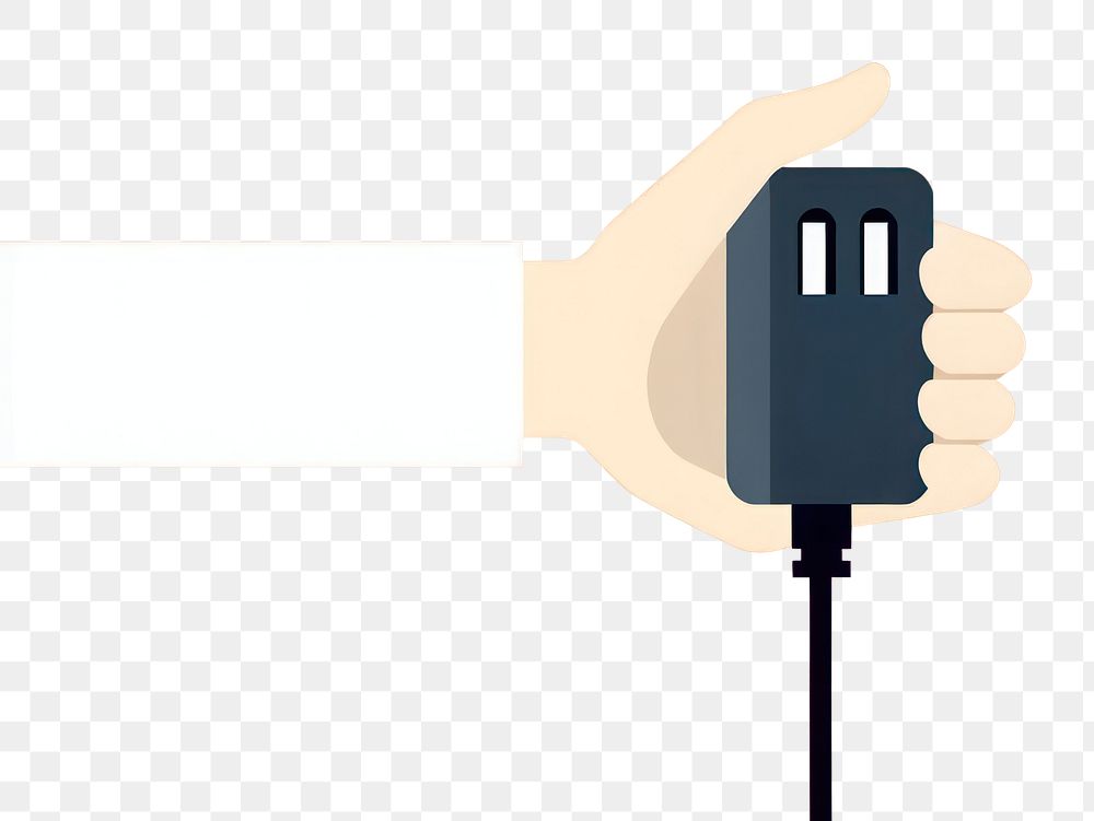 PNG A hand holding electric plug electricity electronics technology.