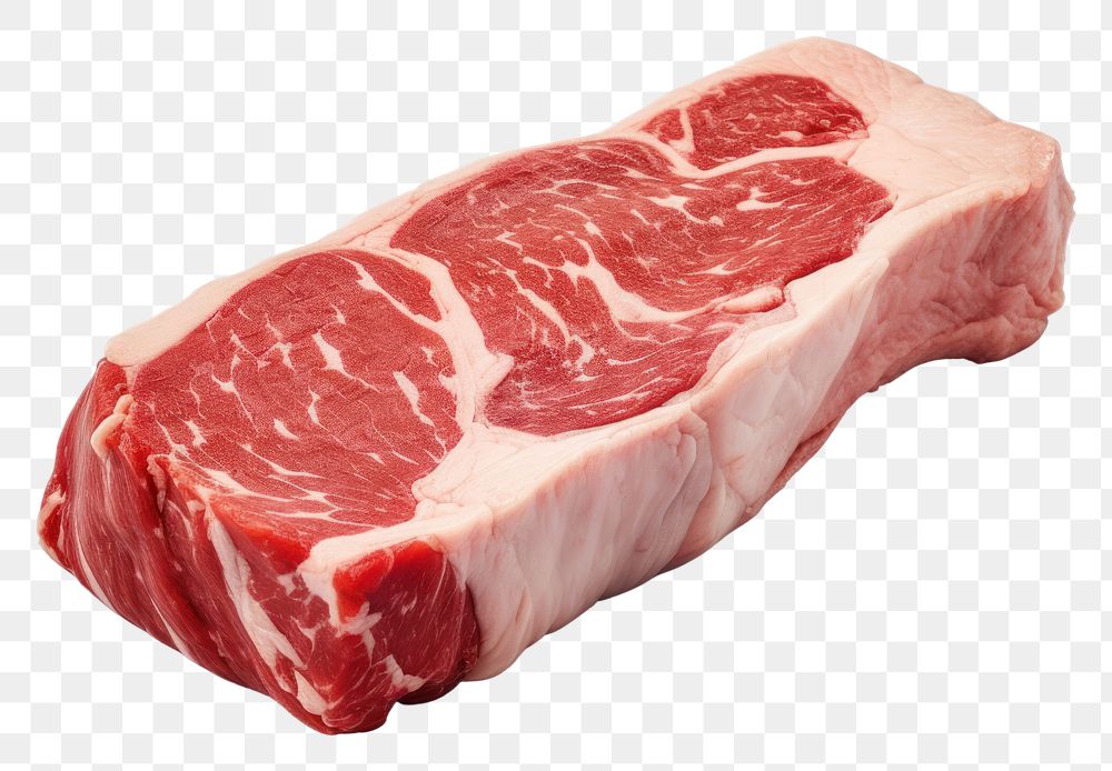 PNG A Marbled prime beef steak meat food pork.