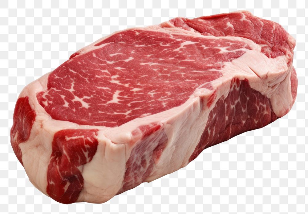 PNG A Marbled prime beef steak meat food pork.