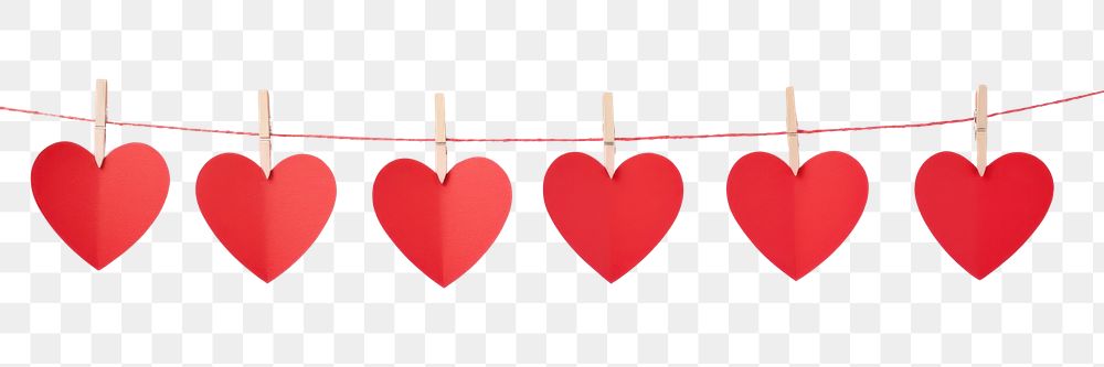 PNG Red heart paper decoration pink pink background clothesline