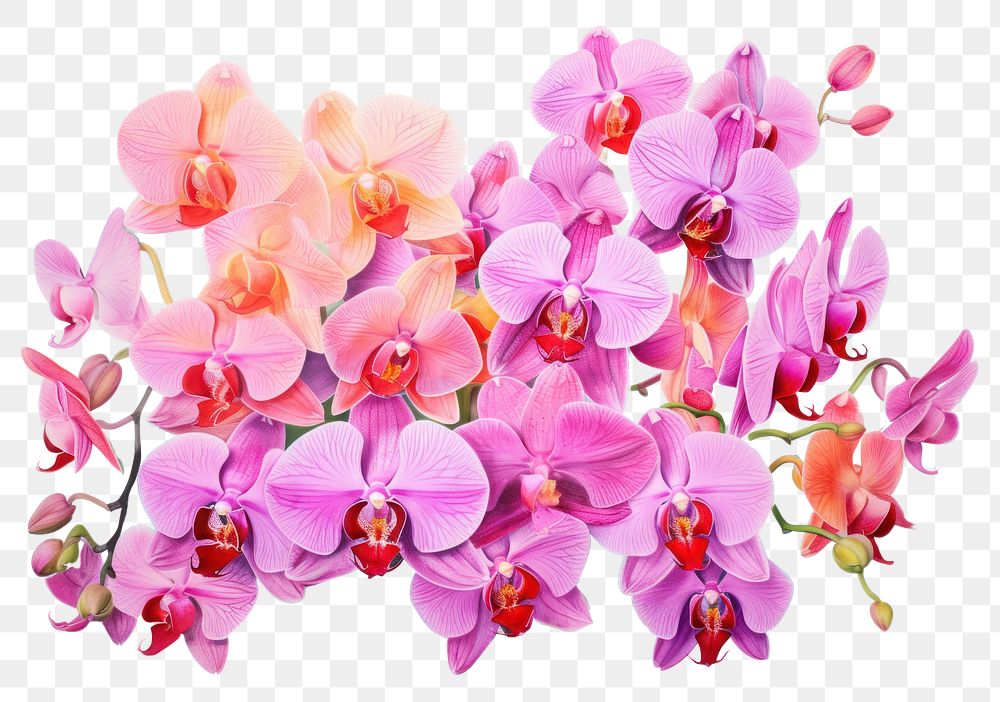 PNG Orchid flowers petal plant inflorescence. AI generated Image by rawpixel.
