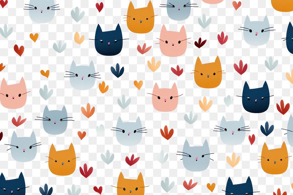 PNG Small cats pattern backgrounds creativity. AI generated Image by rawpixel.