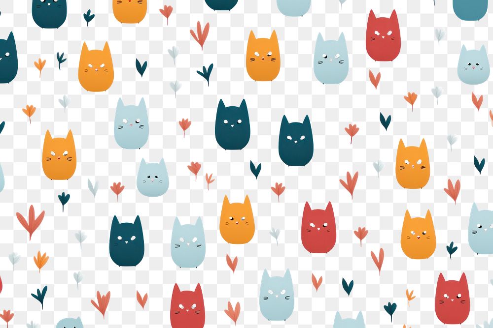 PNG Small cats pattern backgrounds mammal. AI generated Image by rawpixel.
