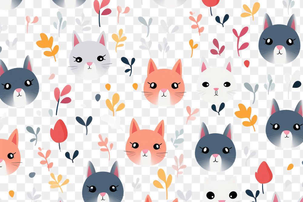 PNG Small cats pattern backgrounds animal. AI generated Image by rawpixel.