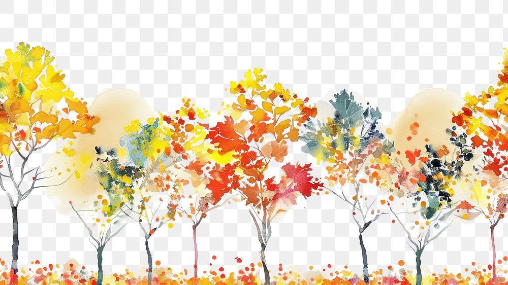 PNG Blooming autumn trees nature backgrounds outdoors.