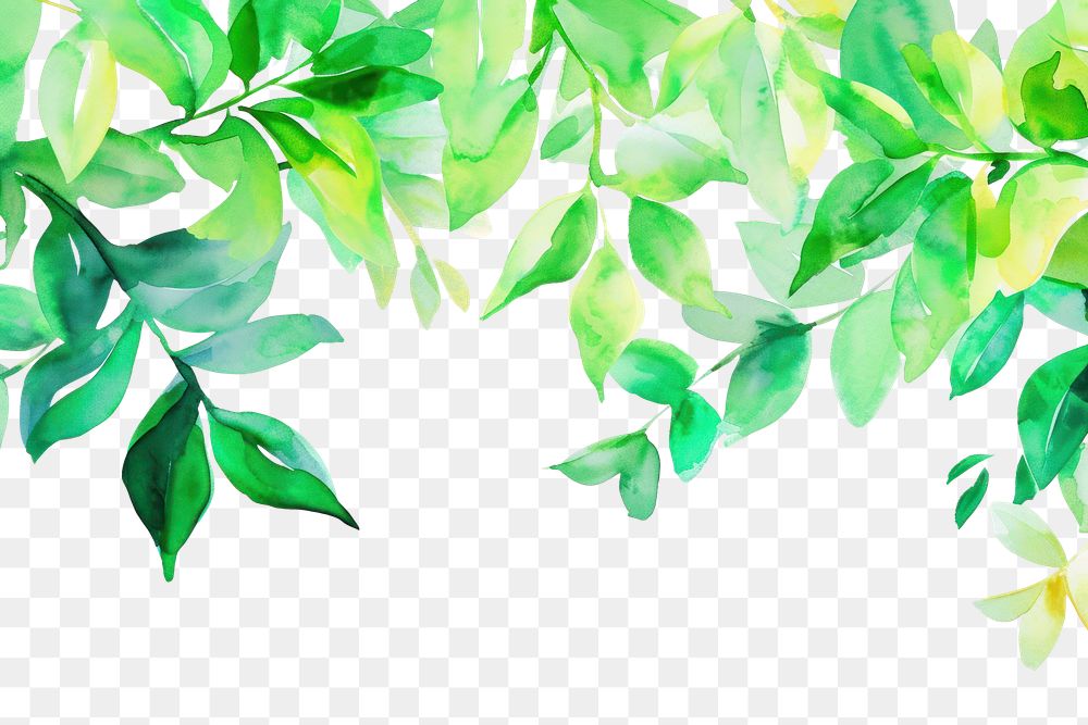 PNG Blooming green leaves trees backgrounds pattern nature.