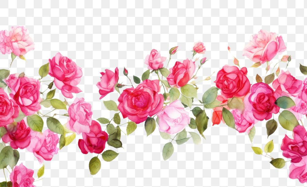 PNG Blooming pink rose garden backgrounds blossom pattern.