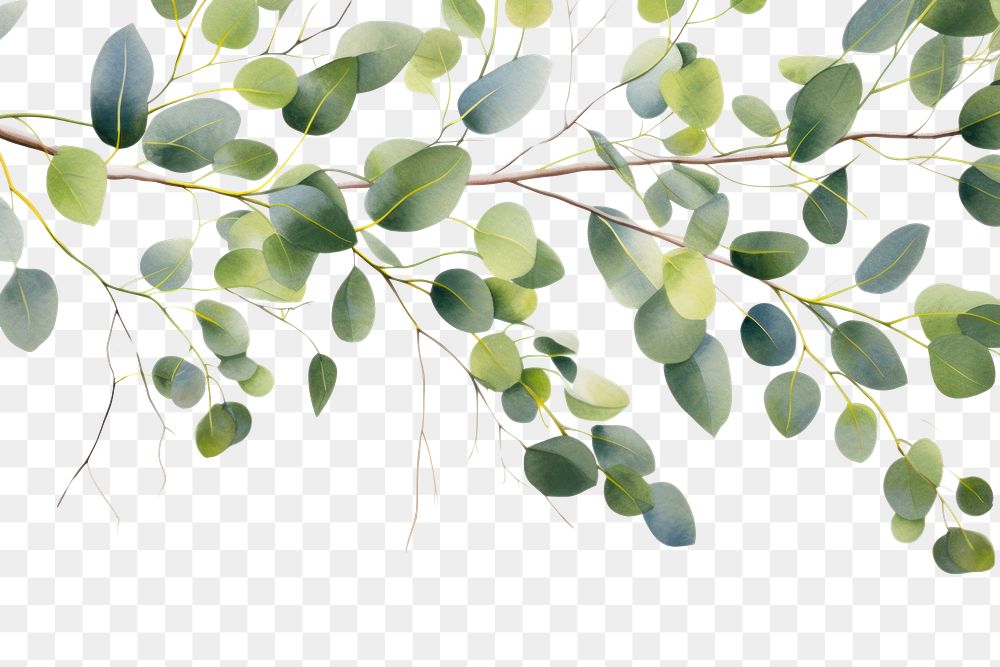 PNG Green eucalyptus plant leaf backgrounds