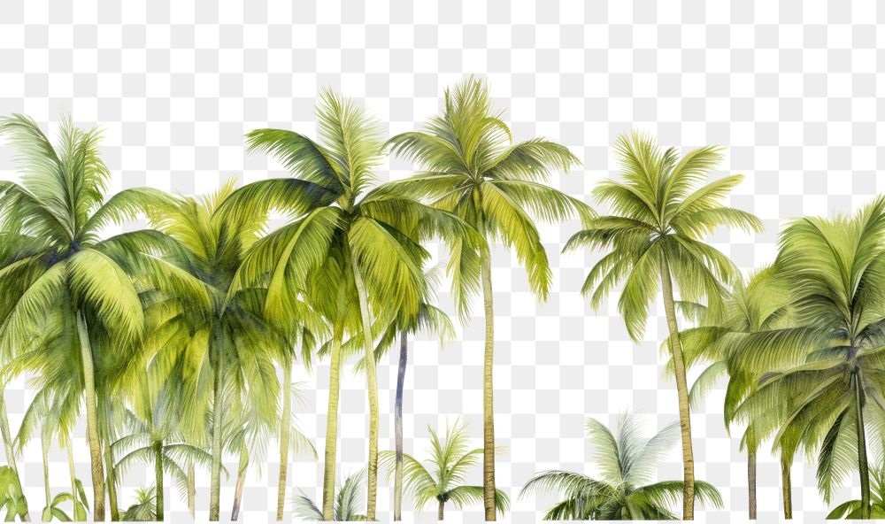 PNG Green palm tree border nature backgrounds outdoors.