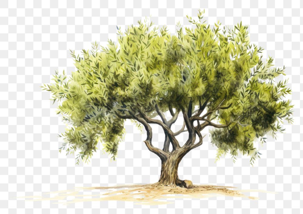 PNG Olive tree nature sketch plant.