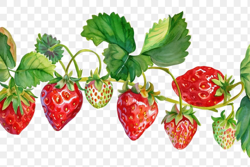 PNG Strawberries and strawberry leaves fruit plant food.