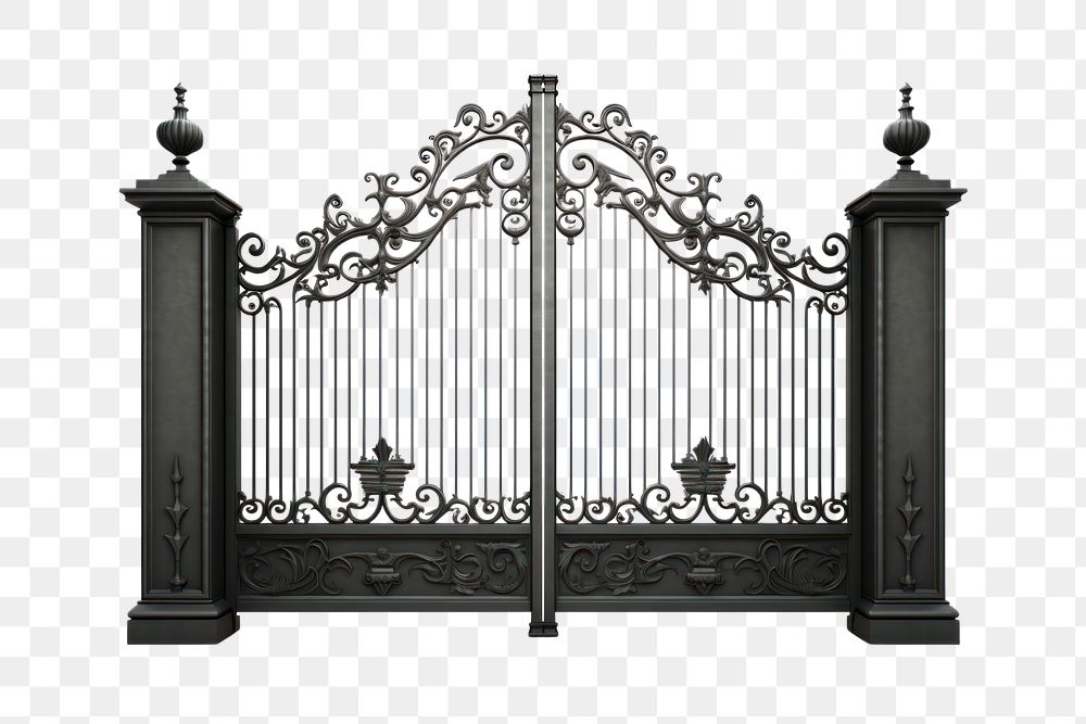 PNG  Iron gates white background architecture protection.