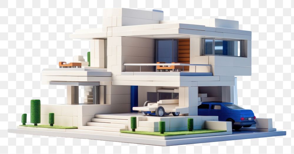 PNG  Modern home architecture building vehicle. AI generated Image by rawpixel.