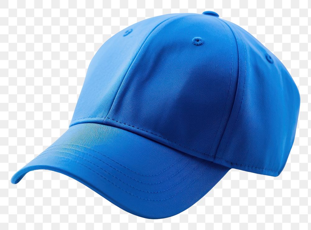 PNG A blue baseball cap white background turquoise headgear.