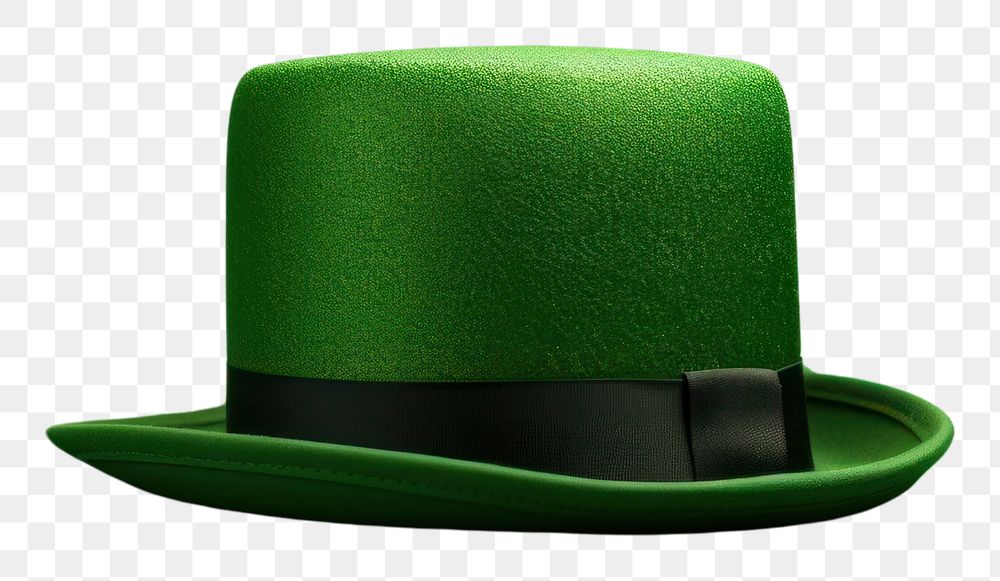 PNG Green shamrock and hat with copy space on green background celebration headwear clothing.