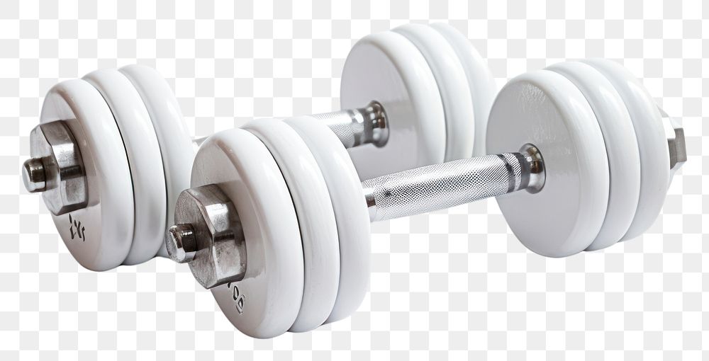 PNG  Dumbbell set sports white gym. AI generated Image by rawpixel.