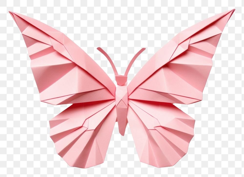 PNG  Paper butterfly pink origami.