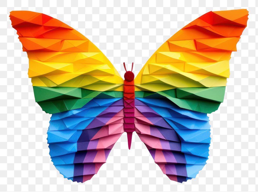 PNG  Butterfly rainbow paper LGBTQ.
