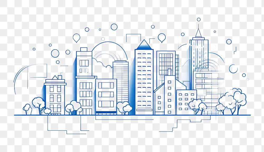 PNG Real Estate Related Modern Linear Design Vector Illustration diagram line city. AI generated Image by rawpixel.