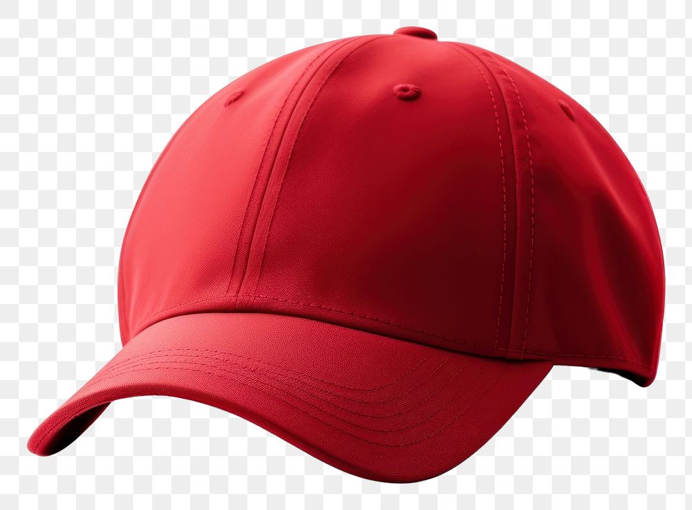 PNG A red baseball cap white background headwear headgear.