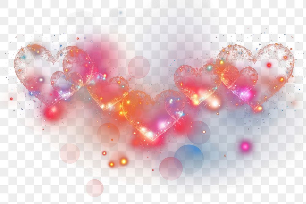 PNG Abstract Hearts bokeh backgrounds fireworks abstract