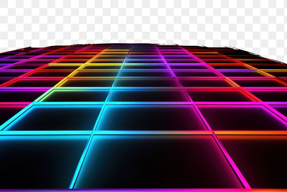 PNG Technology light effect grid floor colorful backgrounds.