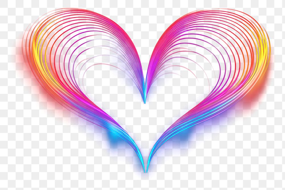 PNG Heart technology light effect stripe line colorful.