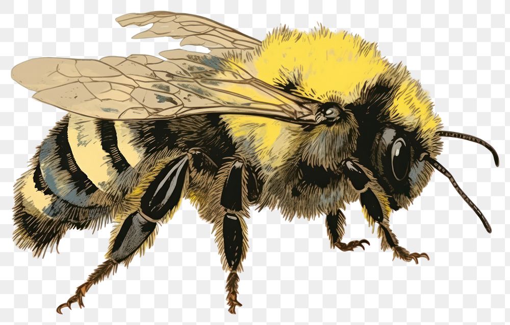 PNG  Illustratio the 1970s of bee animal insect hornet.