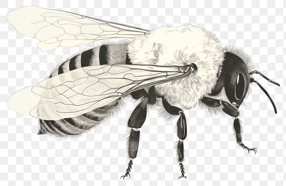 PNG  Illustratio the 1970s of bee animal insect white background.