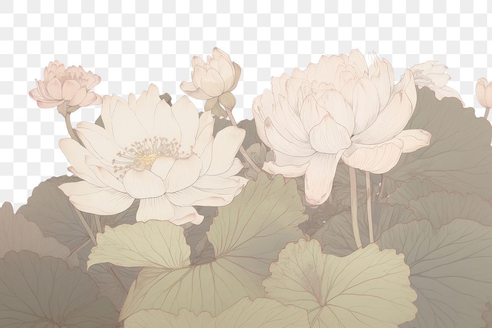 PNG  Illustratio the 1970s of lotus backgrounds pattern flower.