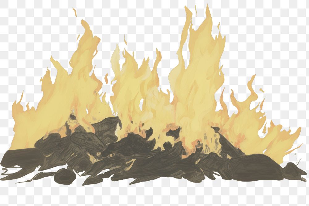 PNG Illustration of flame fireplace bonfire campfire.