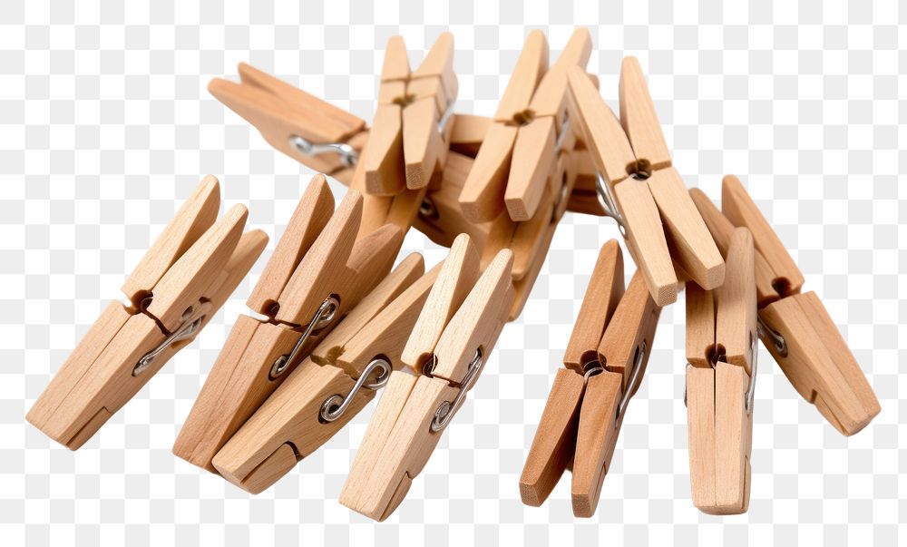 PNG  Clothes pegs wooden white background ammunition.