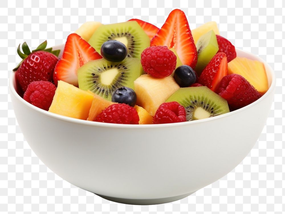 PNG  Fruit salad bowl strawberry blueberry. AI generated Image by rawpixel.