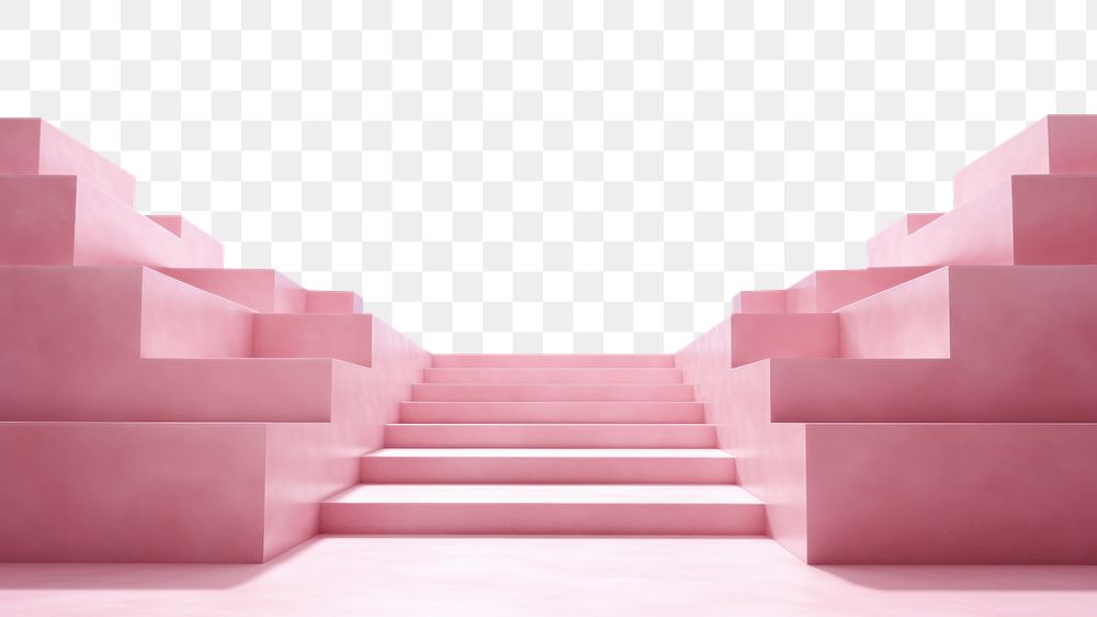 PNG  Pink geometric stairs cloud architecture staircase. AI generated Image by rawpixel.
