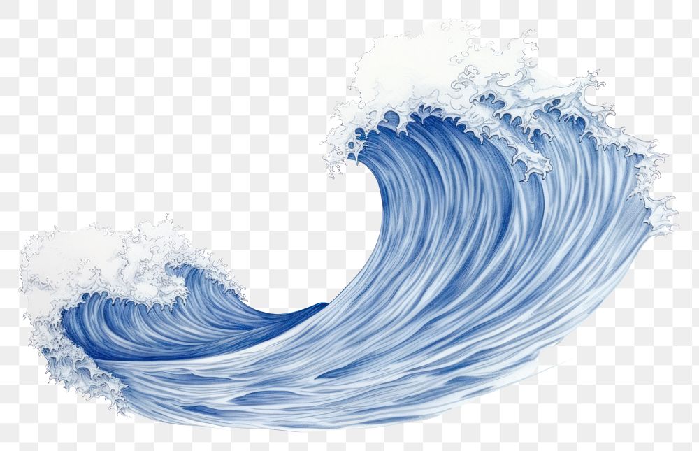 PNG  Drawing ocean wave nature sketch blue.