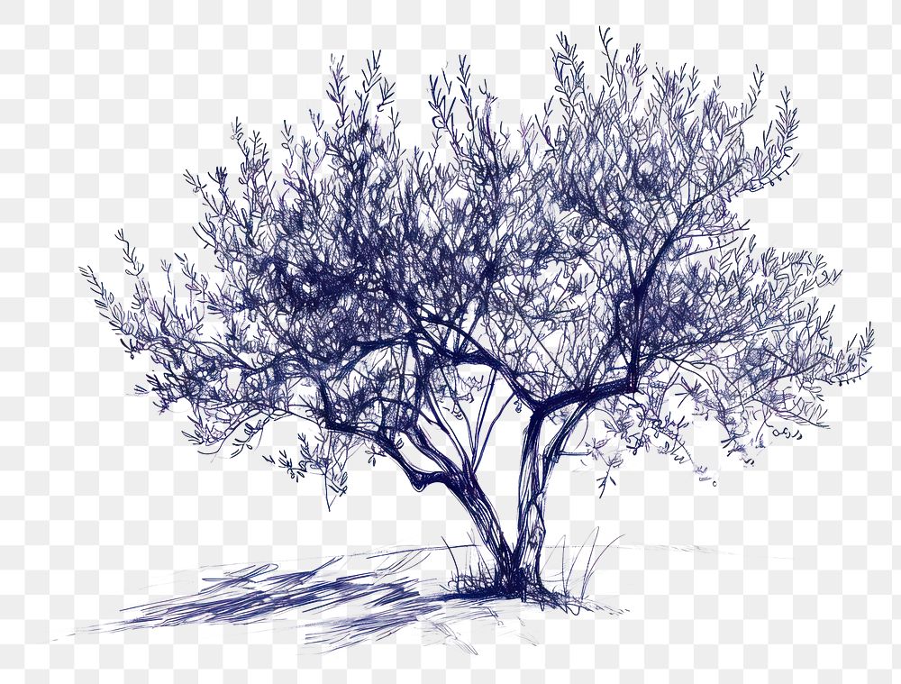 PNG  Drawing spring tree sketch plant tranquility.