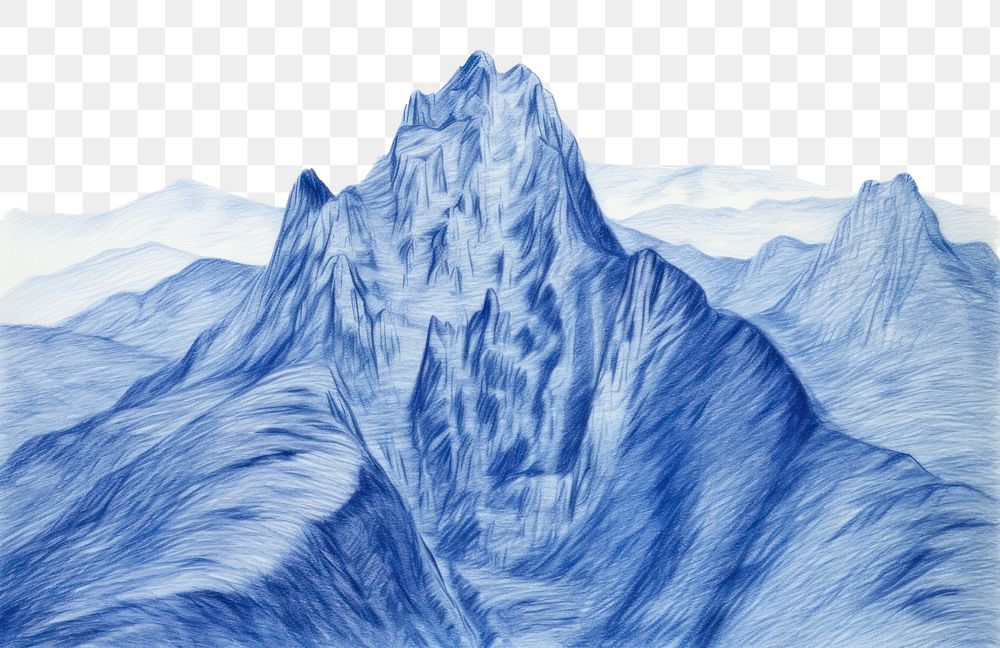 PNG  Drawing mountain landscape sketch nature blue.