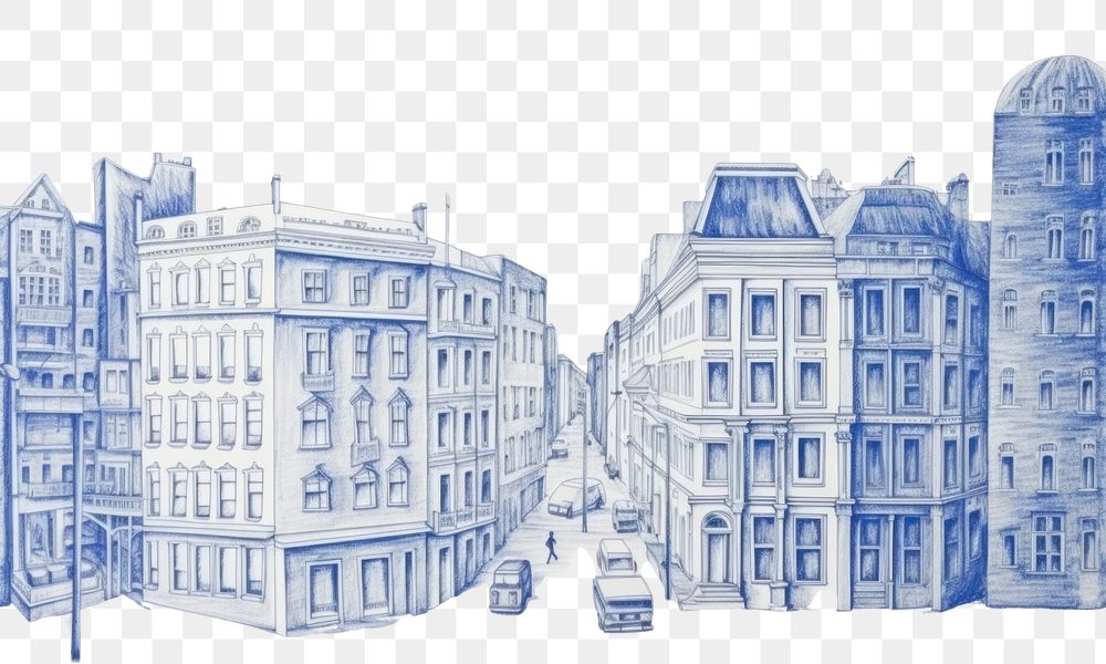 PNG  Drawing cityscape sketch street town