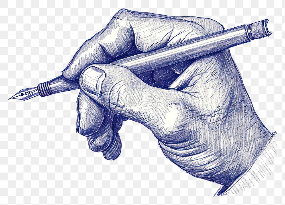 PNG  Drawing businessman hand sketch pen paper.